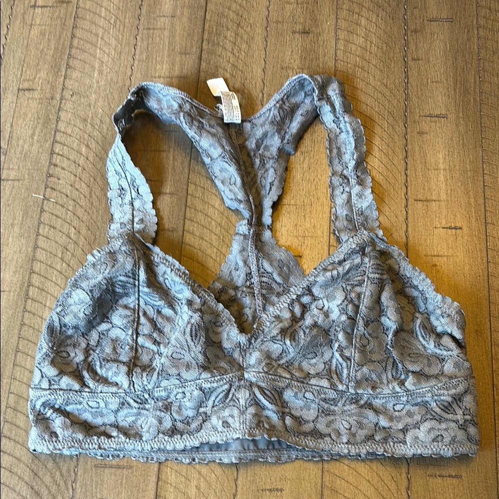Free People Gray Lace Racerback Bralette